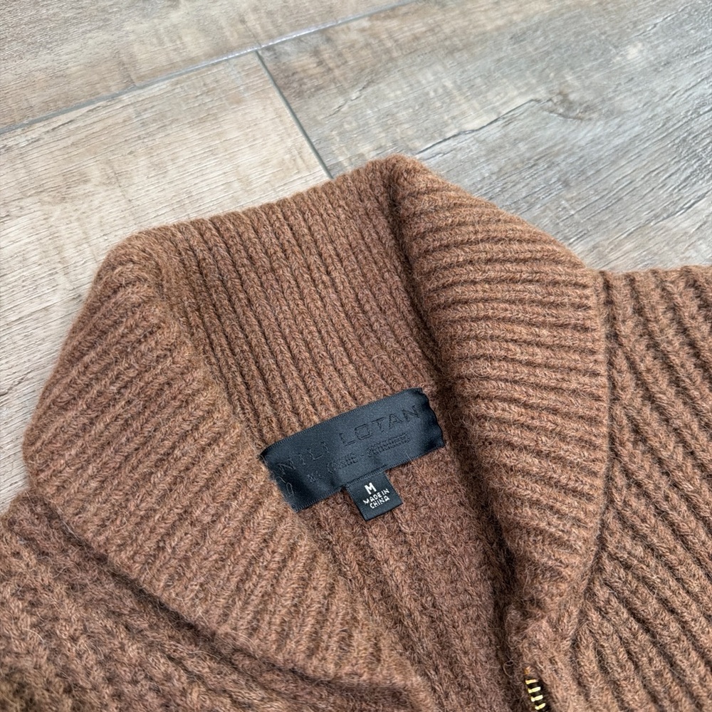 Nili Lotan Tessen ribbed knit wool cashmere blend cardigan - Picture 4 of 6